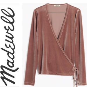 NEW Madewell Velvet Wrap Top